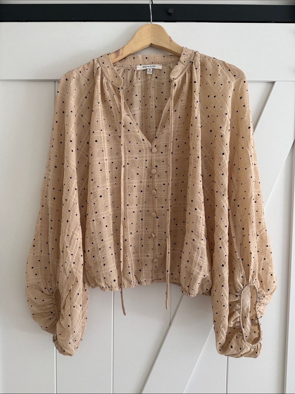 Polka Dot Peasant Blouse